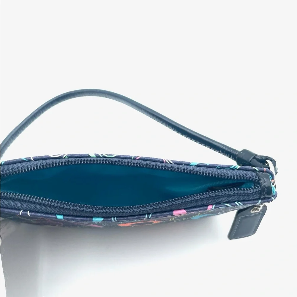 Coach Blue Multicolor Monogram Canvas Wristlet - Picture 5 of 6